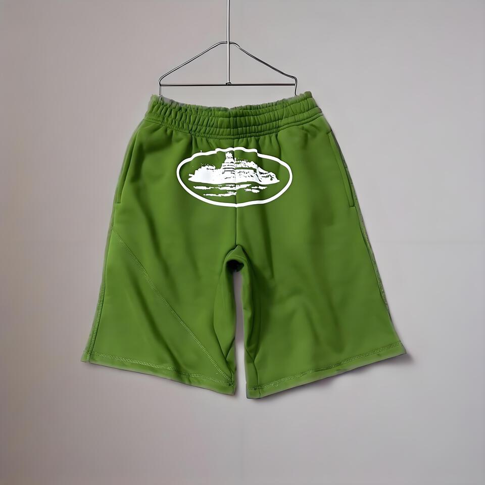 Green Breathable Casual Shorts for Men, Trendy Streetwear Summer Shorts with Pockets