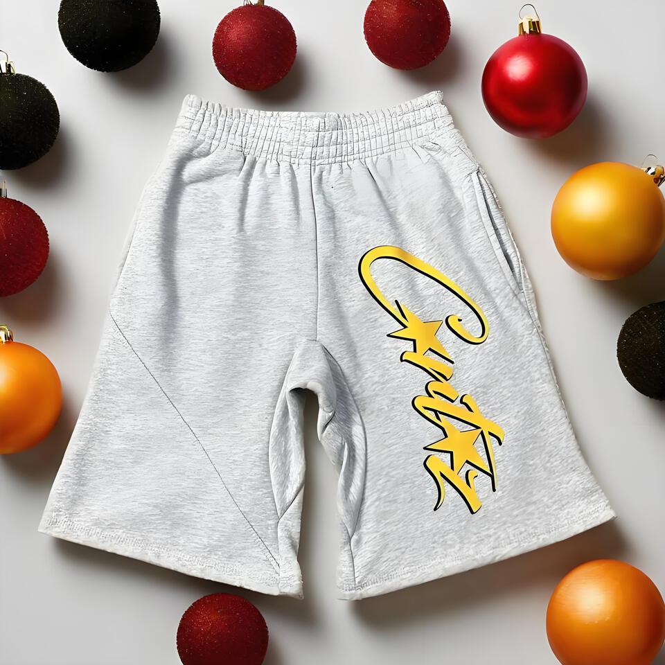 Grey Cotton Shorts Men's Streetwear Casual Classic Fit