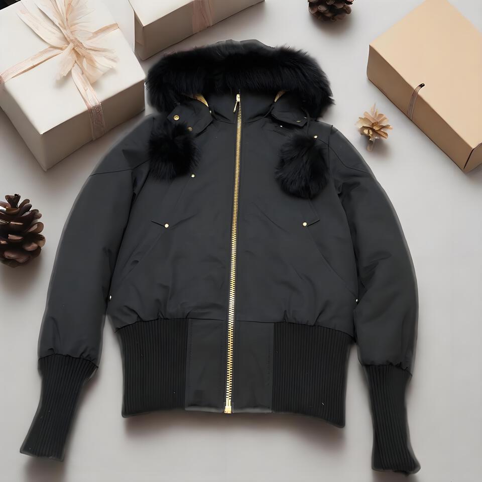 Gucci Black Hooded Coat With Fur Trim