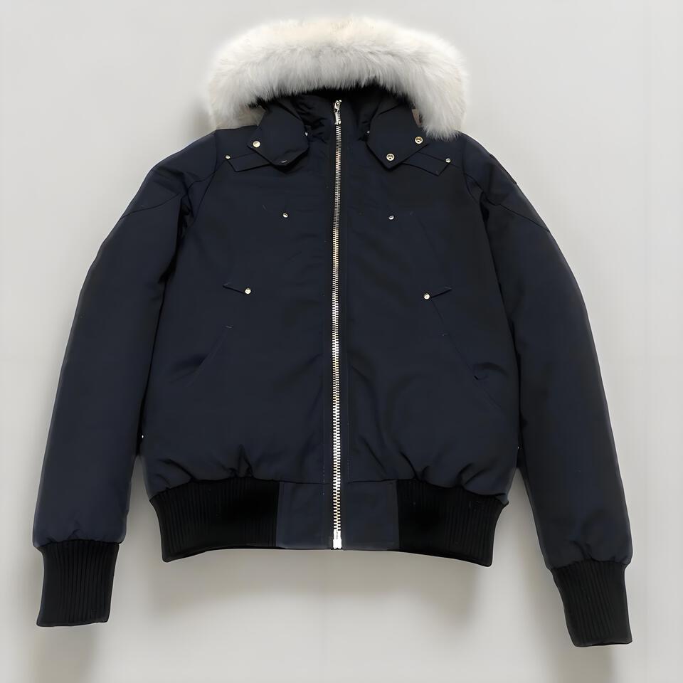 Gucci Dark Blue Hooded Quilted Coat Unisex Warm Windproof