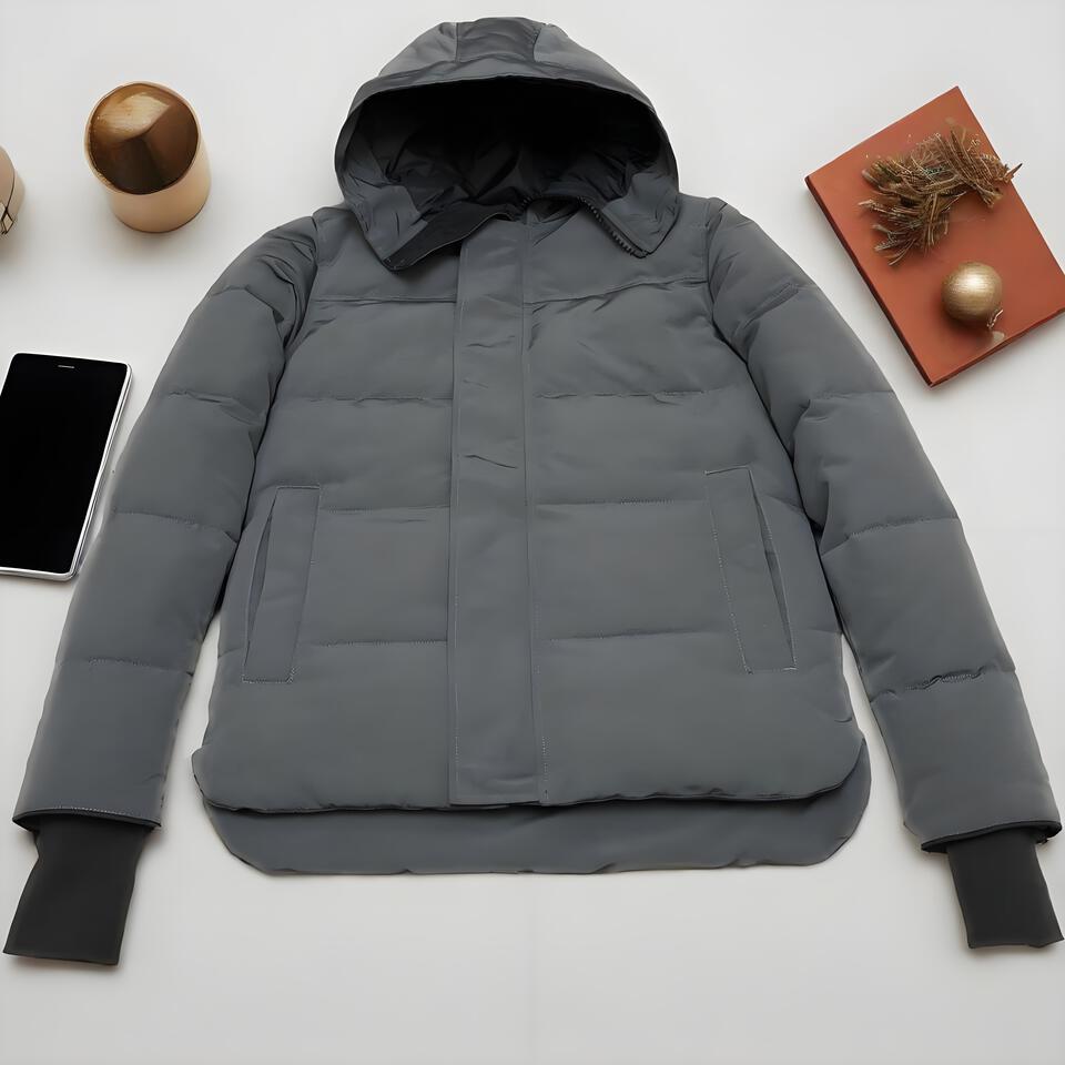 Gucci Gray Hooded Windproof Unisex Down Jacket