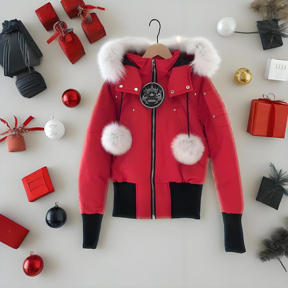 Gucci Red Puffer Hooded Jacket Unisex Short Warm Windproof