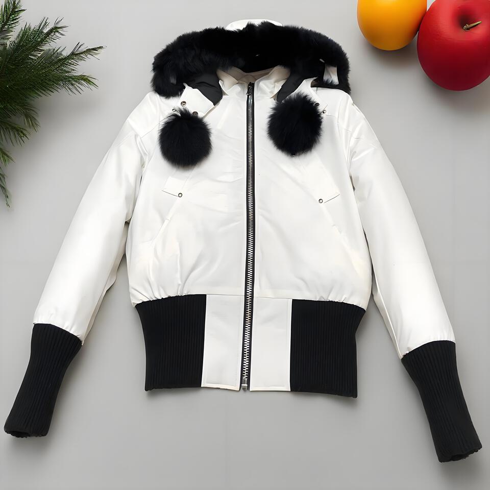 Gucci White Short Hooded Warm Jacket
