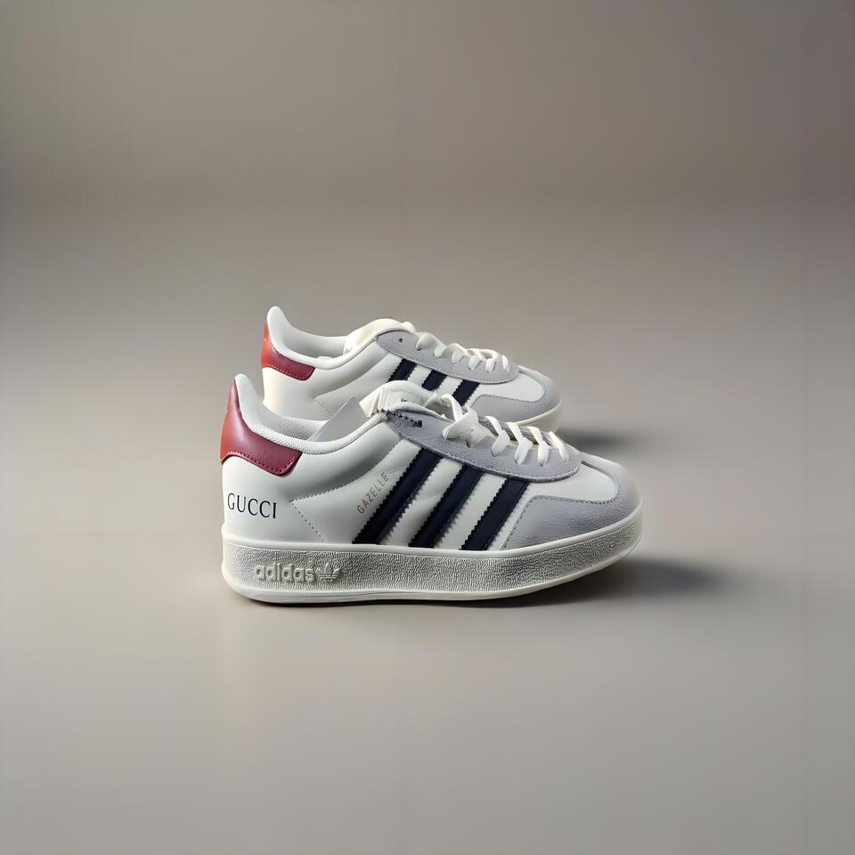 Gucci x adidas Gazelle Sneaker White Black Red Suede Retro