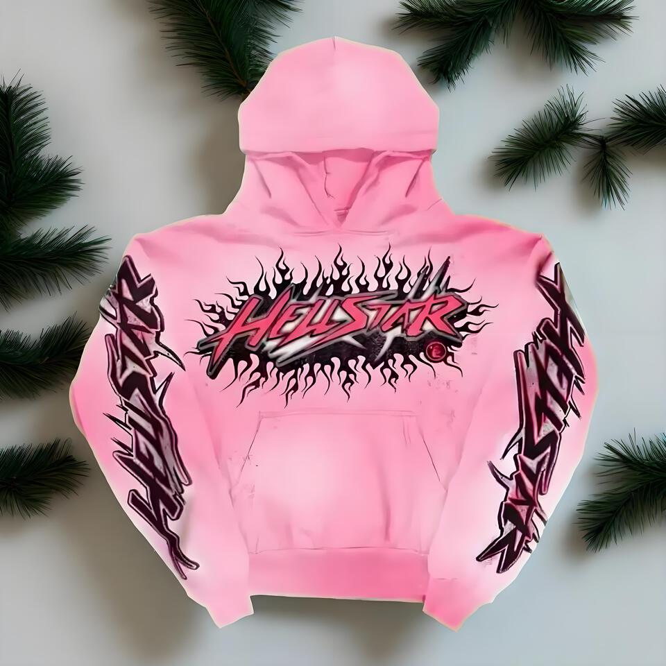 Hellstar Flame Lightning Graffiti Hoodie Unisex Streetwear