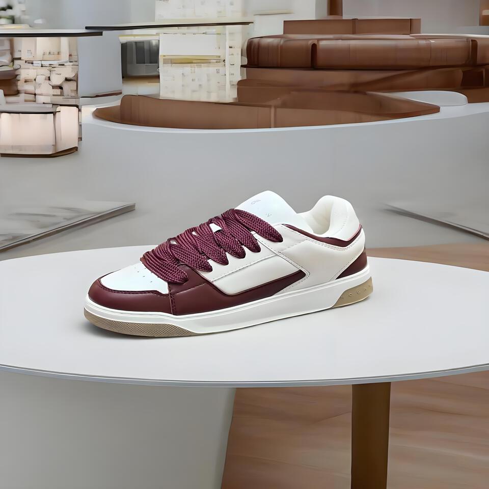 HOGAN Active One White Brown Leather Low Top Casual Sneakers