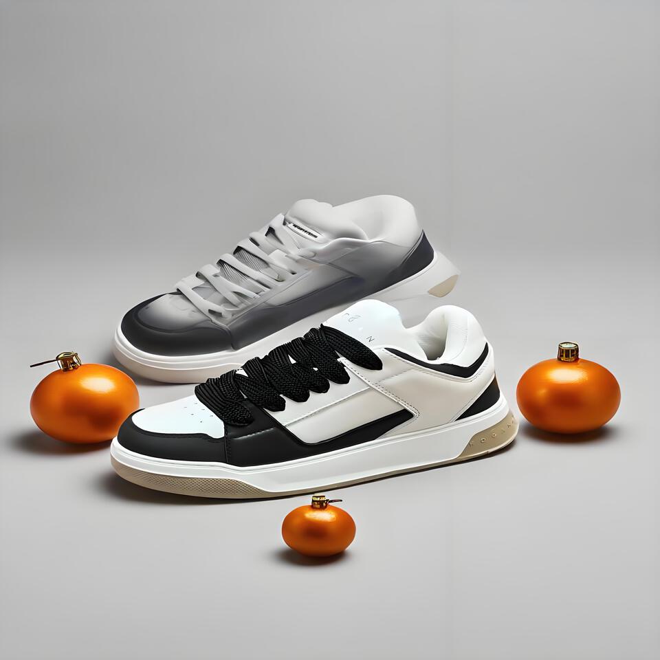 HOGAN Black White Leather Platform Sneakers