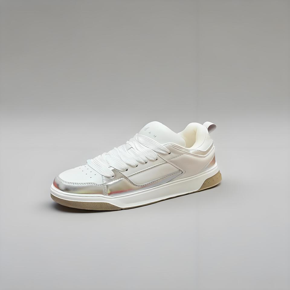 HOGAN Leather Platform Sneakers in Silver | Fashion Elevating Shoes