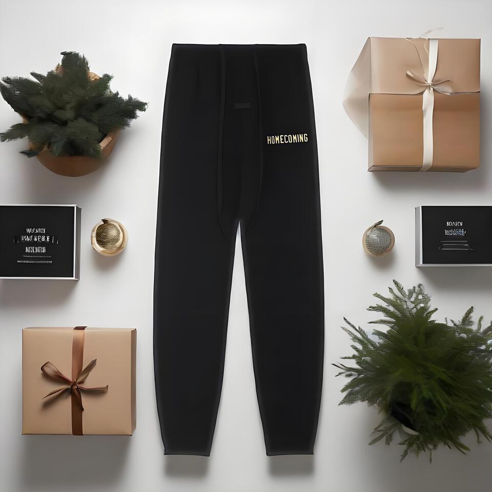 HOMECCOMING Black Cotton Tapered Pants