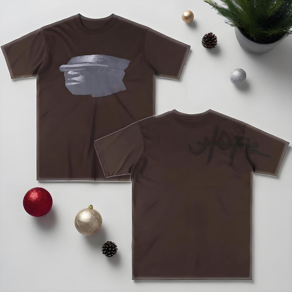 Hope Loose Cotton Print Unisex Brown T-Shirt