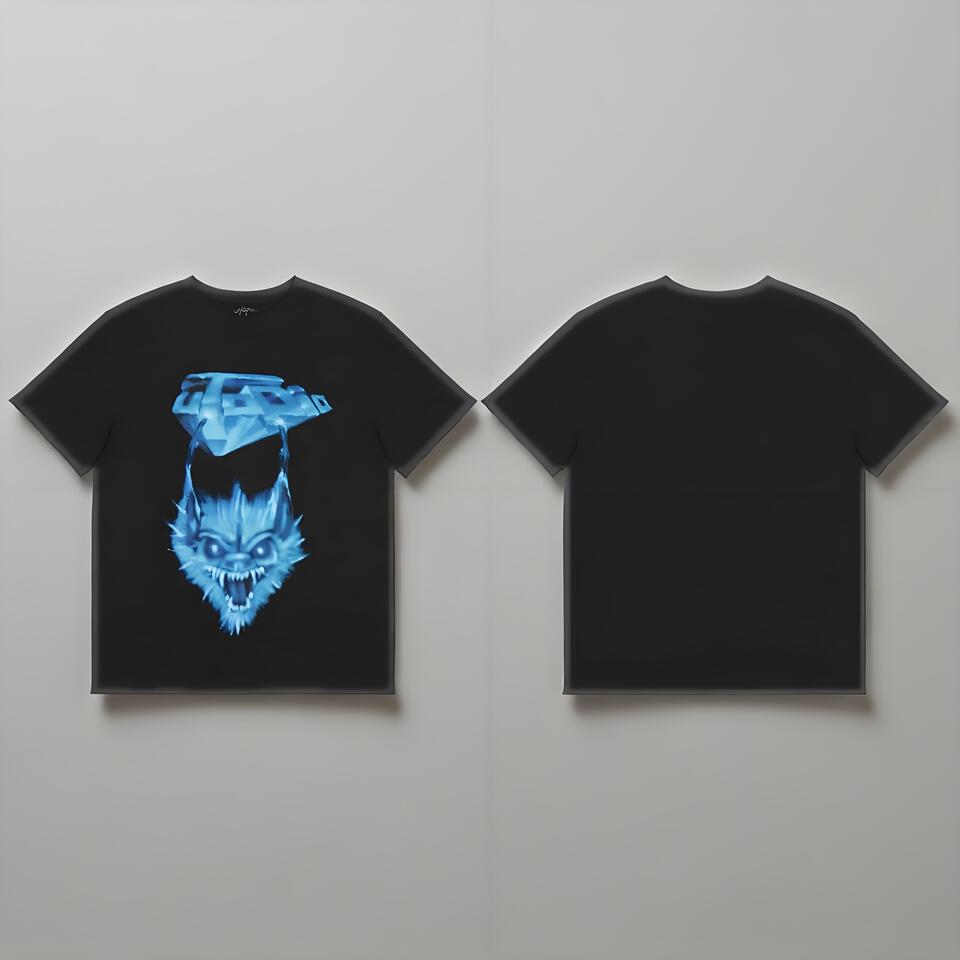 Ice Monster Black Cotton Graphic T-Shirt Unisex Streetwear Tee