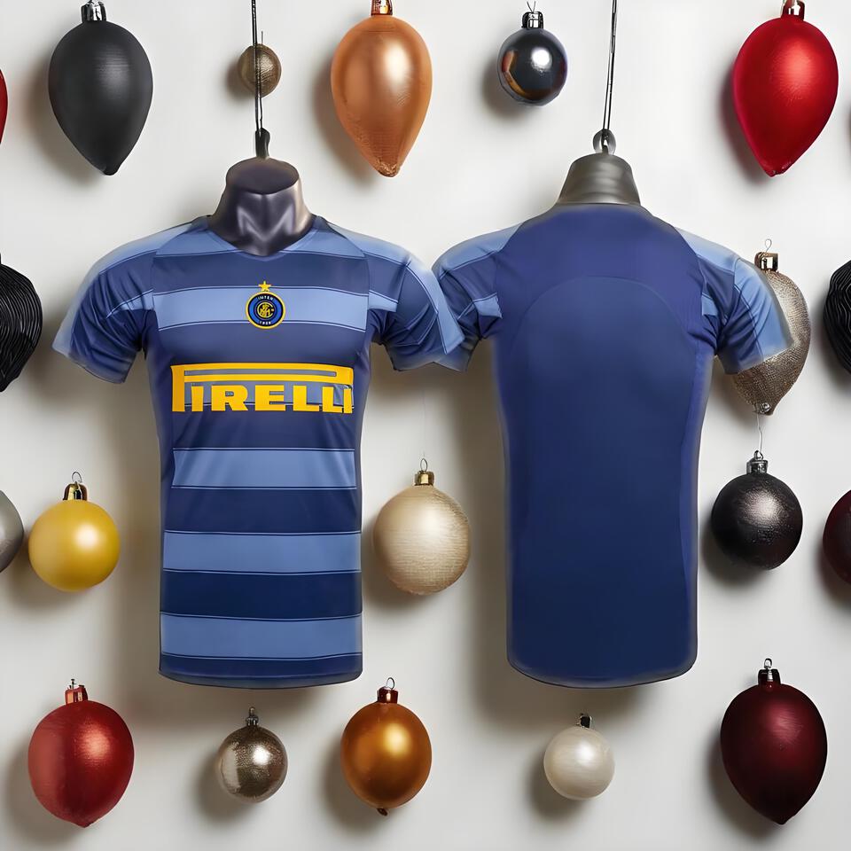 Inter Blue Grey Jersey - Classic Vintage Football Shirt, Authentic Soccer Jersey, Retro Athletic Top for Men and Women