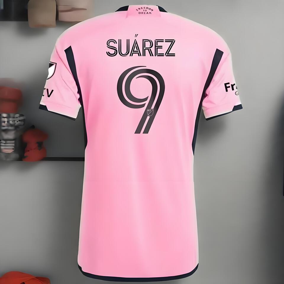 Inter Miami CF Pink Suarez 9 Breathable Soccer Jersey