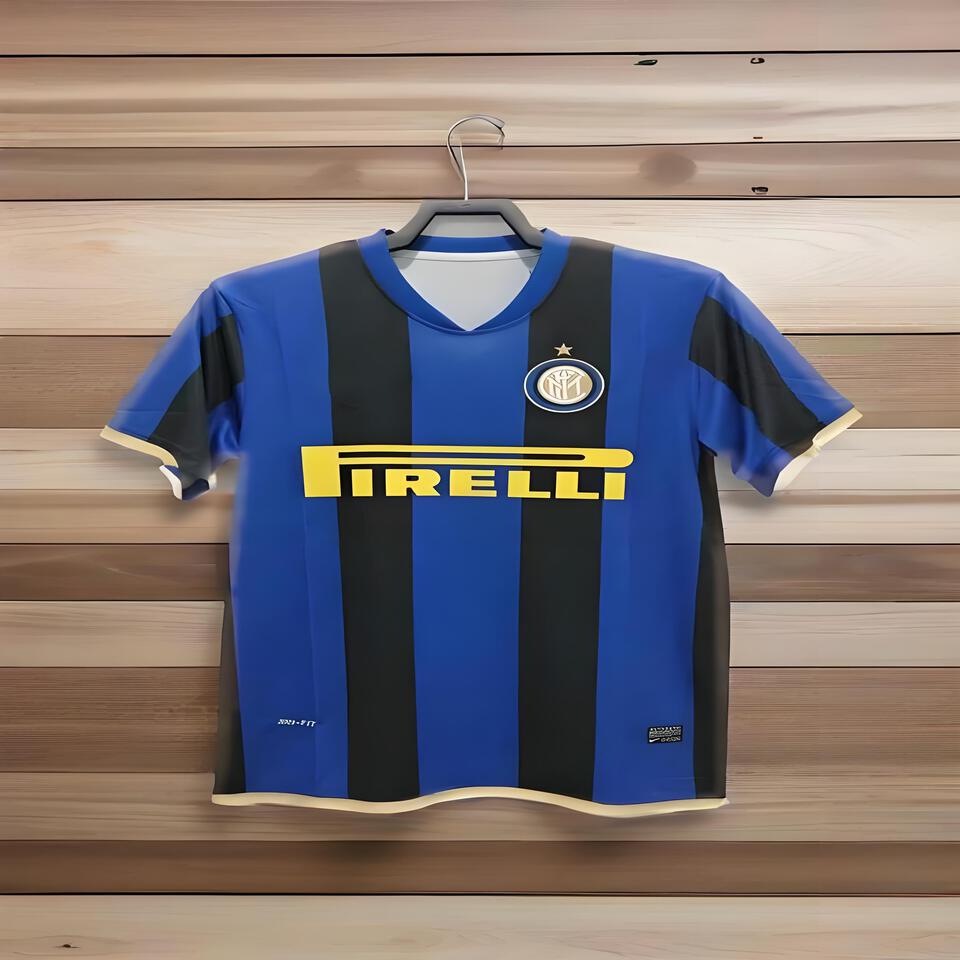 Inter Milan Blue Black Stripe Jersey Quick-Dry Football Shirt