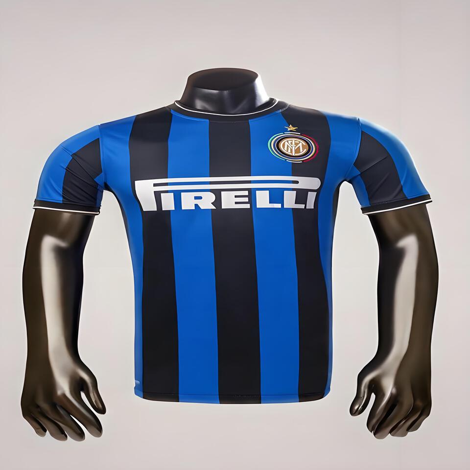 Inter Milan Classic Blue Black Stripe Football T-Shirt