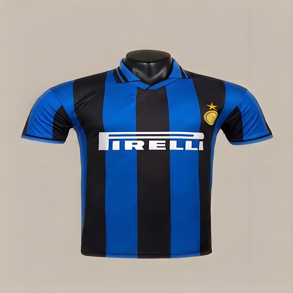 Inter Milan Home Jersey 2023-24 Blue Black Stripes Football Shirt