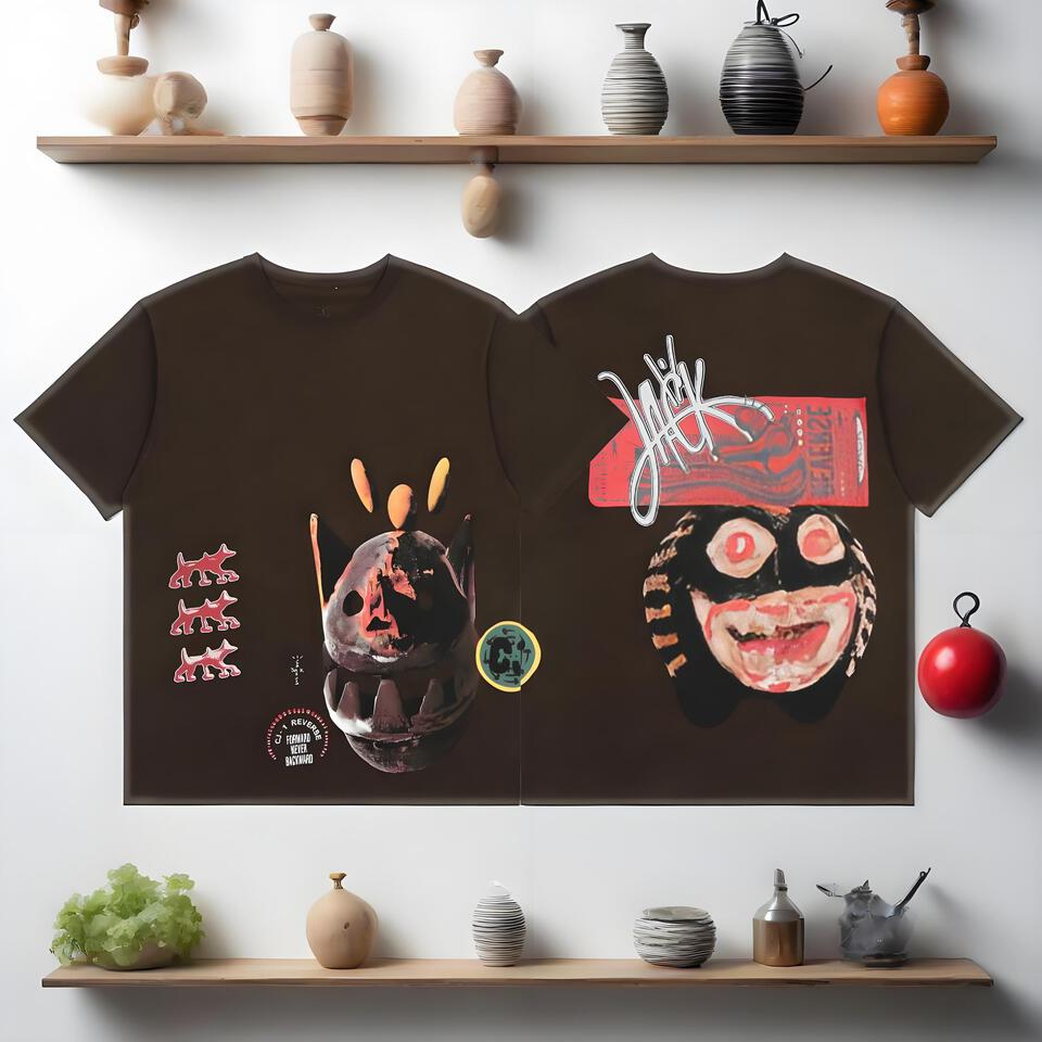 J Revere Loose Fit Street Style T-Shirt In Dark Brown