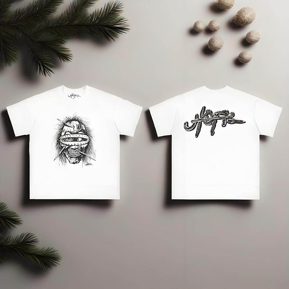 JAFR Graffiti Skull Loose White T-Shirt Unisex Streetwear