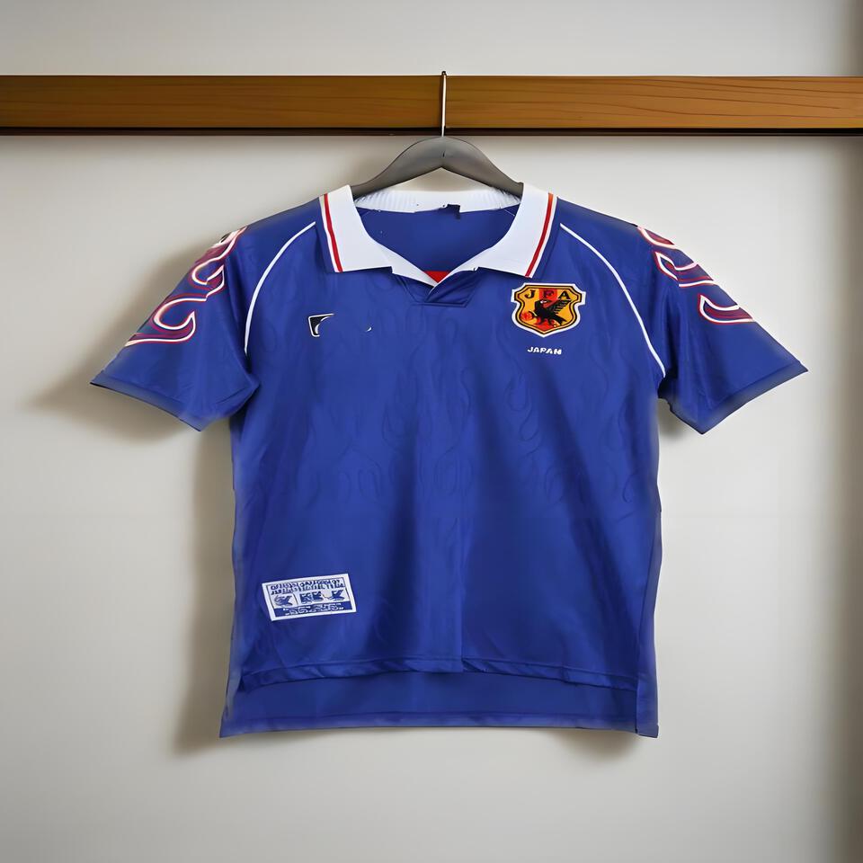 Japan Team Retro Replica Blue White Red Breathable Football Shirt Classic Vintage Style