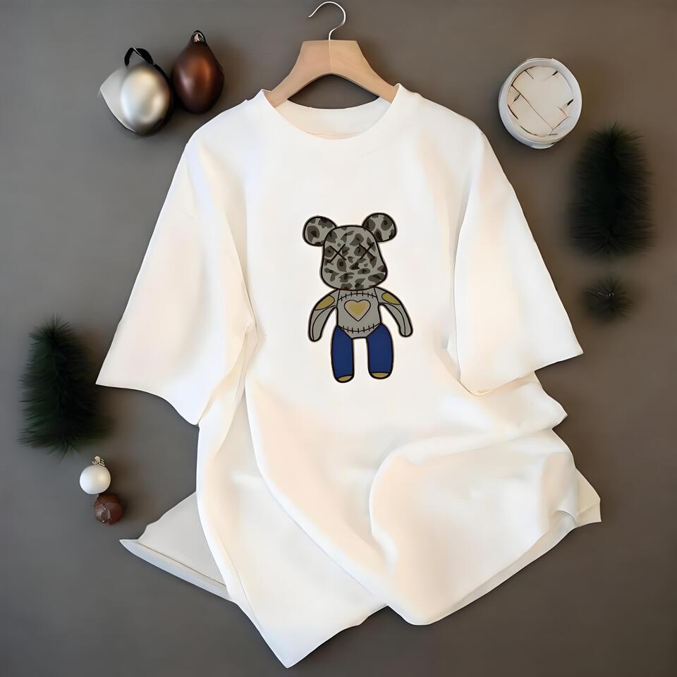 Japanese Cartoon Bear Loose T-Shirt Unisex Street Casual Top