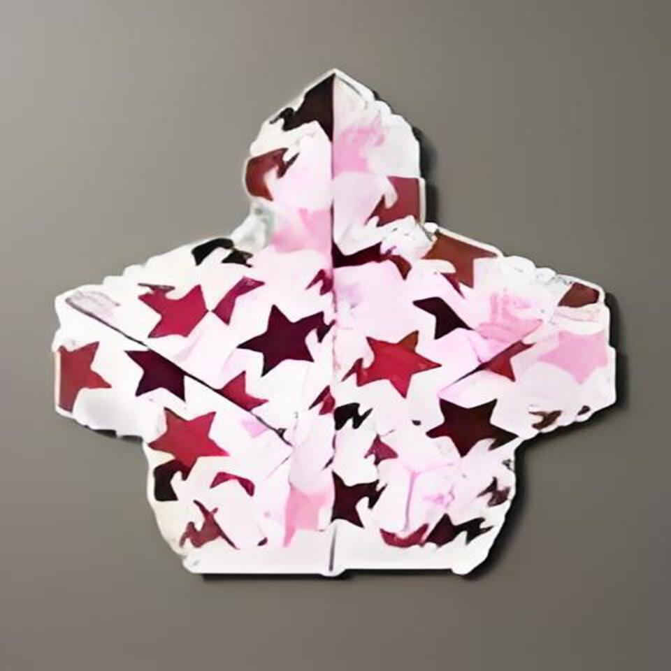 Japanese Street Style Star Hoodie Unisex Pink Cotton Casual