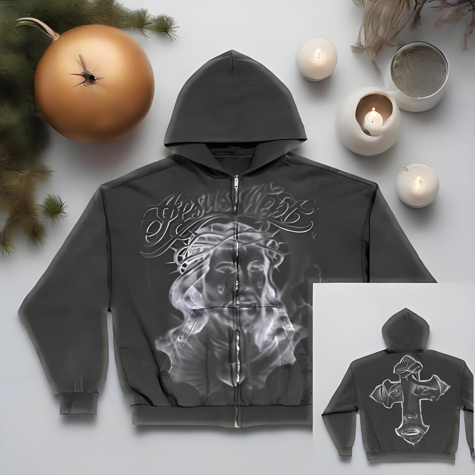 Jesus Christ Streetwear Unisex Cotton Hoodie Loose Fit