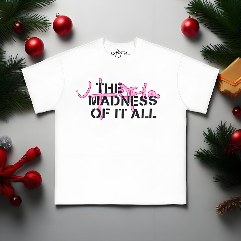 Jhoff Unisex White Loose Cotton Graffiti Print Street Tee