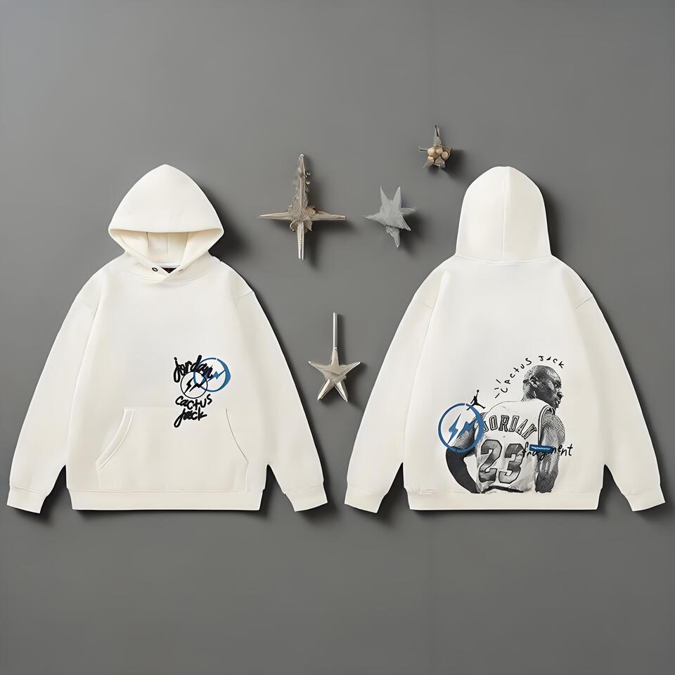 Jordan x Cactus Jack Hoodie White Embroidered Streetwear Collab