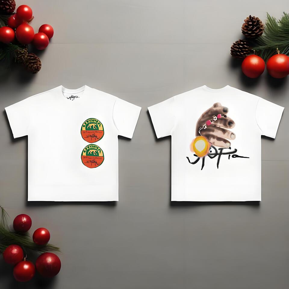 Jotia Unisex White Cotton Street Style T-Shirt