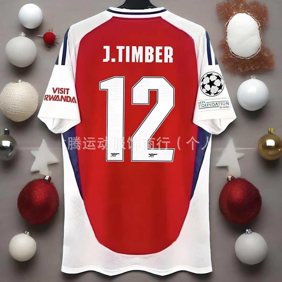 J.TIMBER Red White Blue Football Jersey - Breathable, Trendy Sportswear