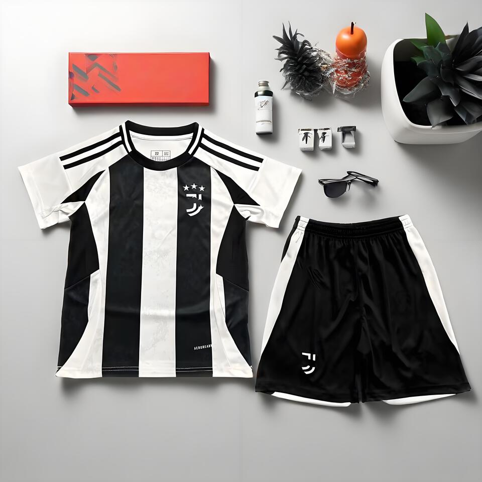 Juventus Breathable Quick-Dry Black & White Stripes Sportswear Set