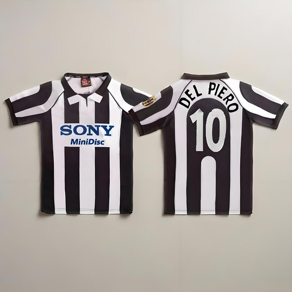 Juventus Del Piero 10 Black White Stripe Breathable Soccer Jersey