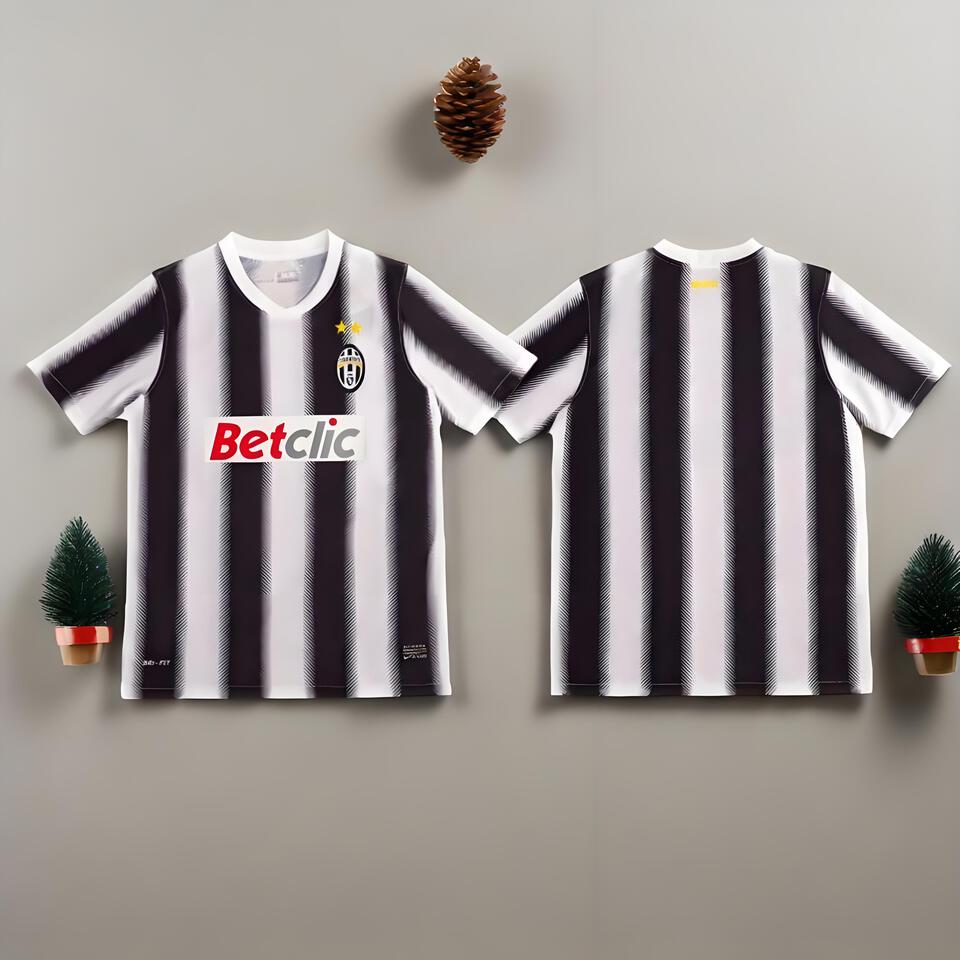 Juventus Home Dry-Fit Breathable T-Shirt Black White Stripe