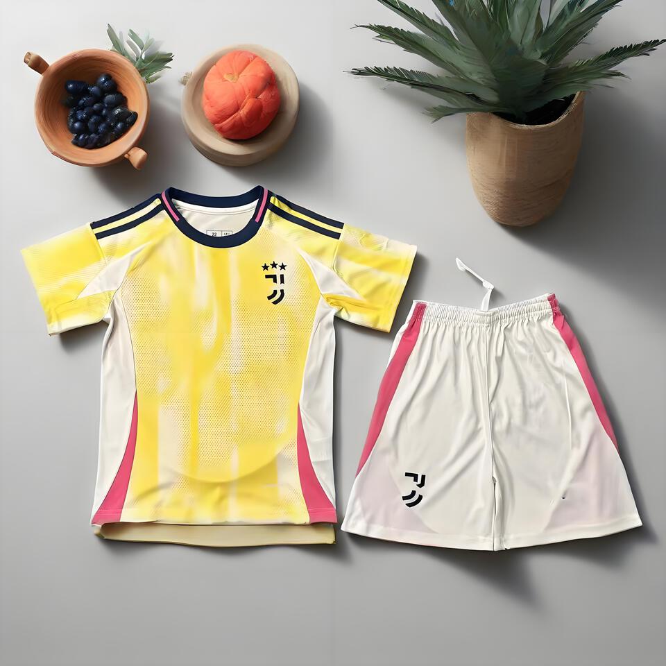 Juventus Yellow White Soccer Jersey, Polyester Football Shirt