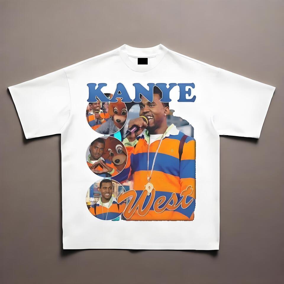 Kanye West Loose Print Cotton T-Shirt Unisex Streetwear