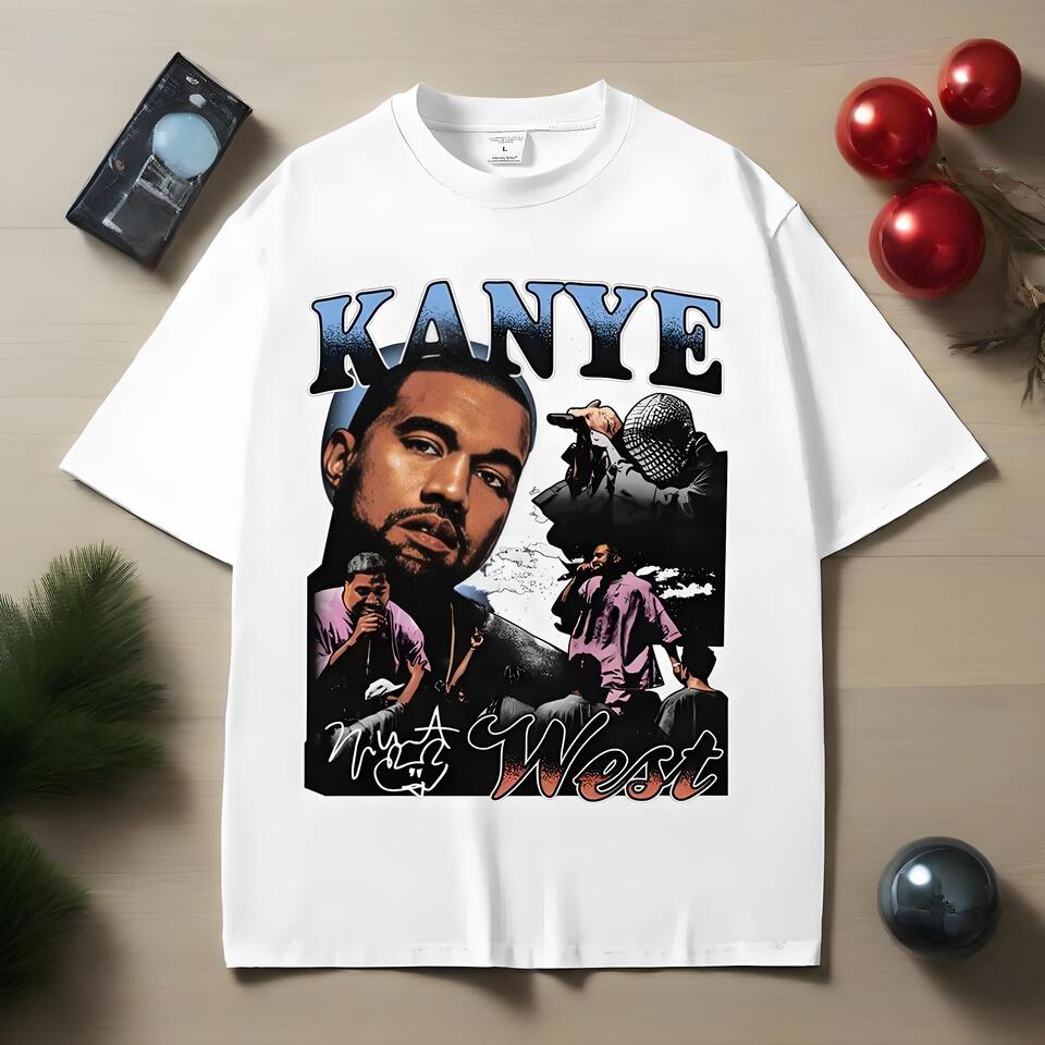 Kanye White Oversized Cotton T-Shirt Streetwear Unisex Print