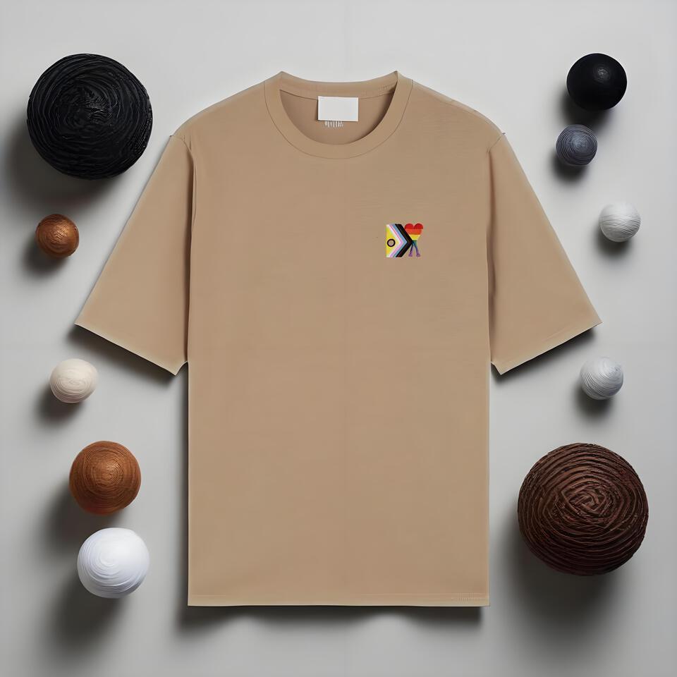 Khaki Loose Cotton Tee Street Style Unisex Print Top