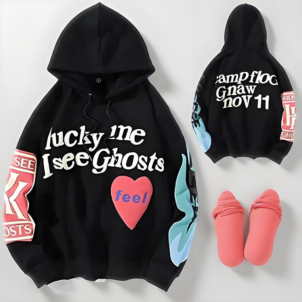 Kid Cudi Black Hoodie Streetwear Unisex Embroidery Print