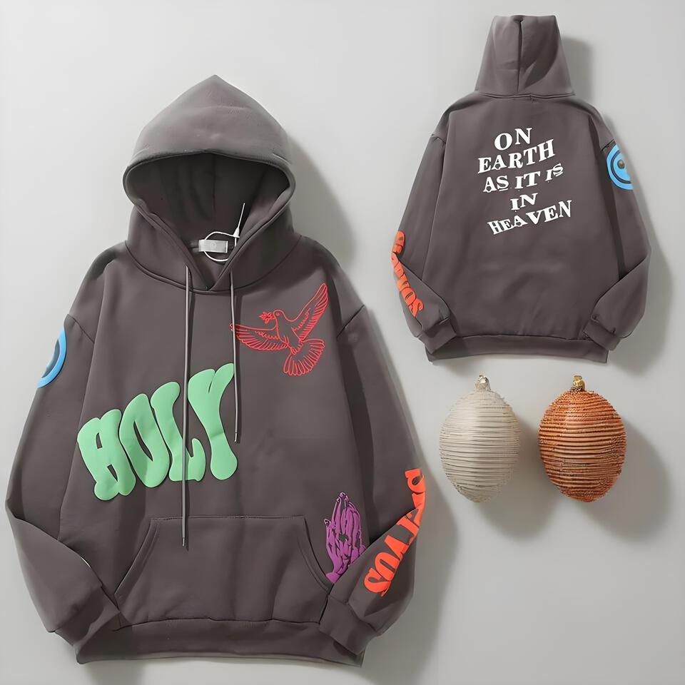 Kid Cudi Gray Hoodie Unisex Streetwear Print Breathable