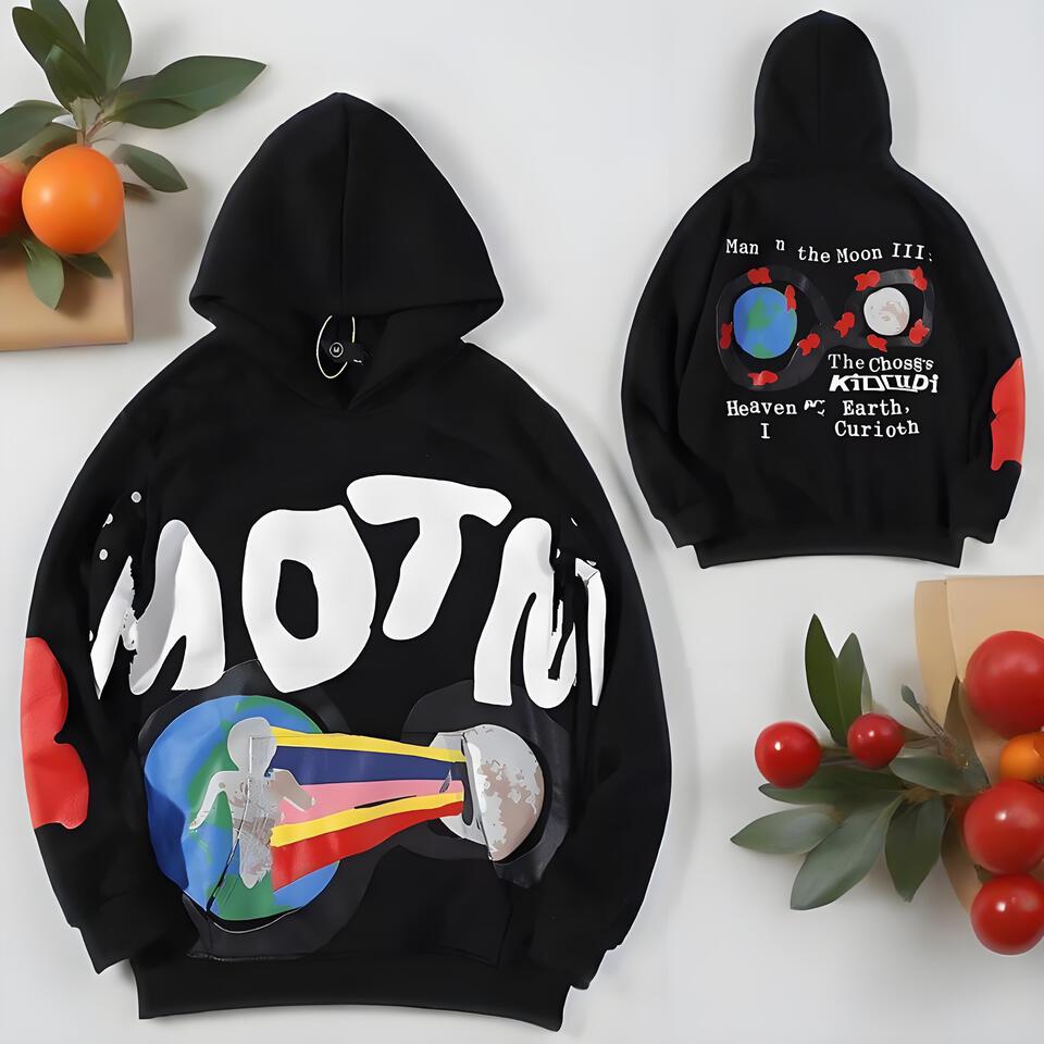 Kid Cudi MOTM Black Hoodie Unisex Streetwear Print Sweatshirt