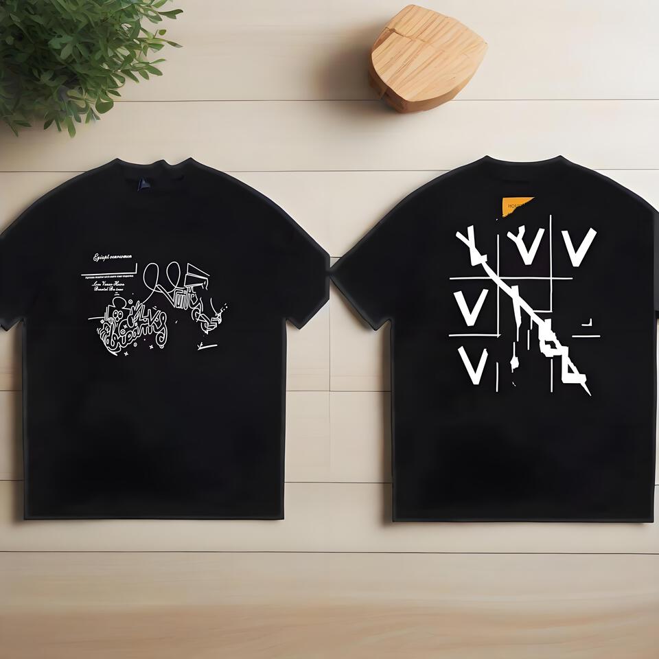 Kotohayoko Unisex Black Cotton Graffiti T-Shirt Street Style