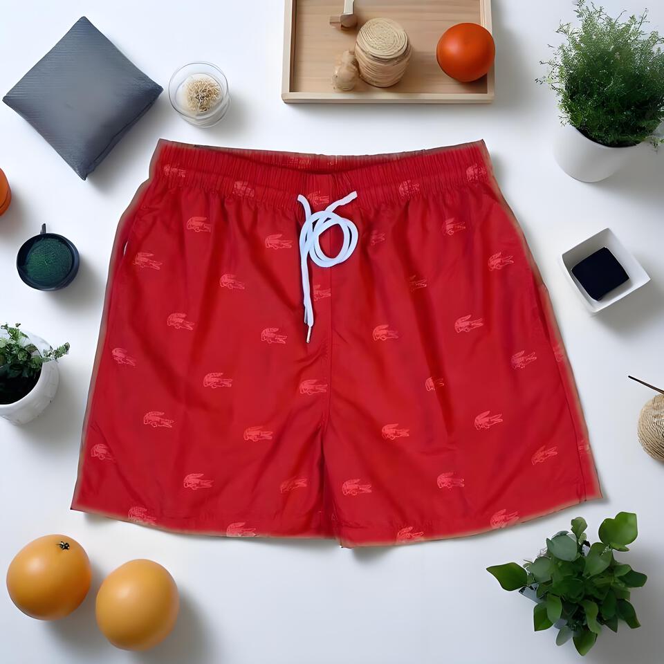 Lacoste Classic Red Drawstring Shorts for Men | Casual Athletic Wear