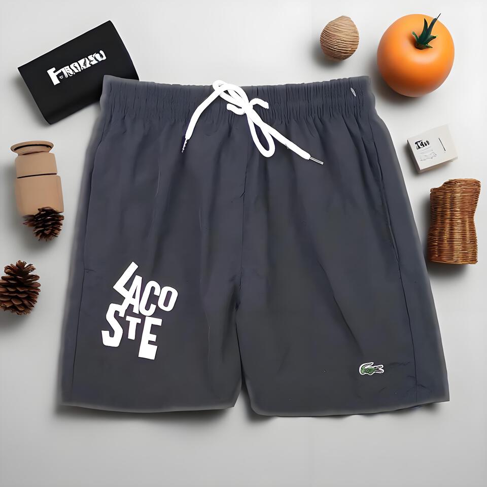 LACOSTE Men's Classic Black Sport Shorts | Quick-Dry & Comfortable