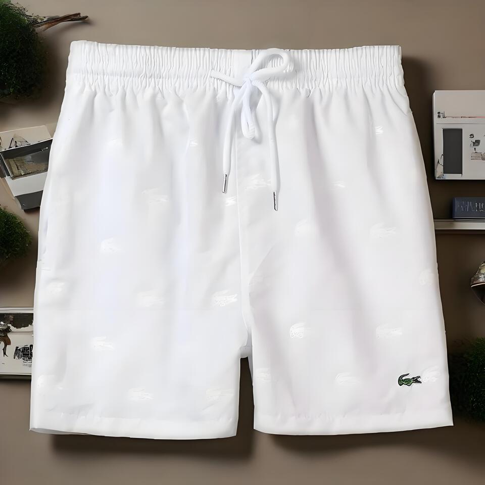Lacoste Men's Classic White Crocodile Shorts | Casual & Athletic Style