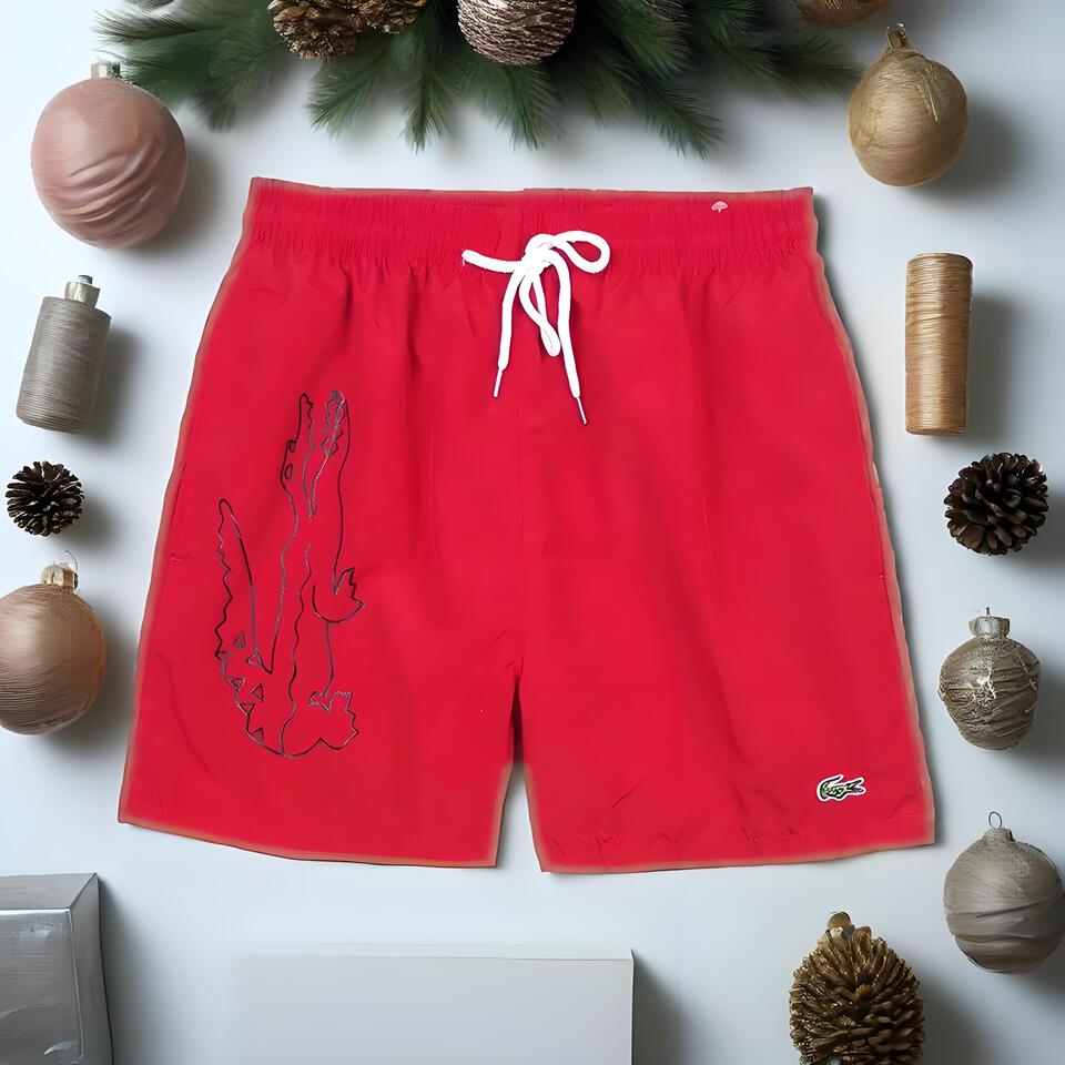 LACOSTE Men's & Women's Red Shorts with Drawstring | Casual Breathable Classic Fit