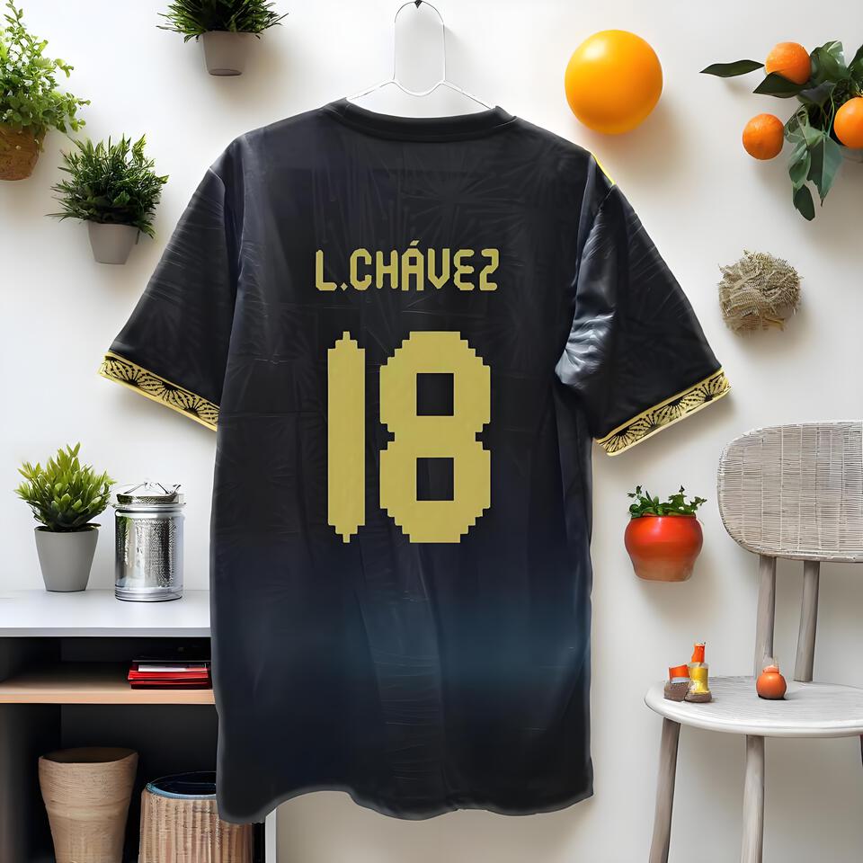 L.CHÁVEZ 18 Black Yellow Breathable Quick-Dry Sports T-Shirt