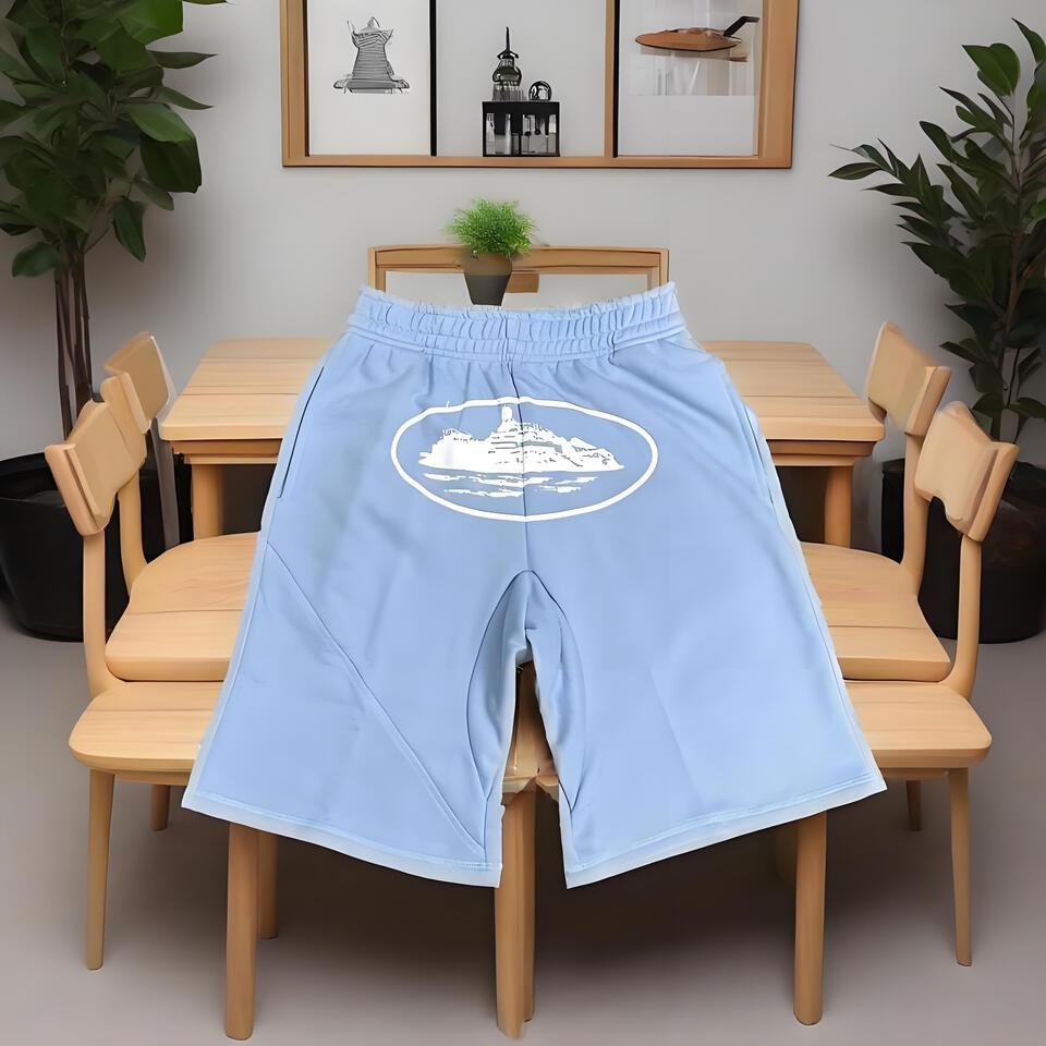 Light Blue Cotton Cool Shorts - Breathable Summer Shorts for Men