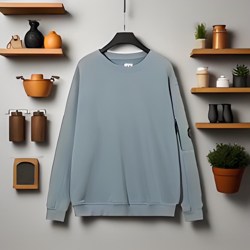 Light Gray Cotton Unisex Crewneck Sweatshirt