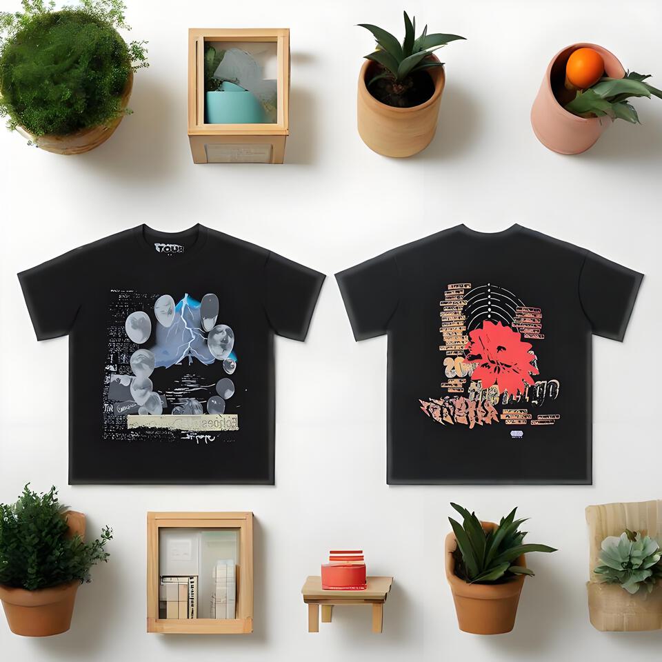 Lightning Moon Print Unisex Cotton T-Shirt