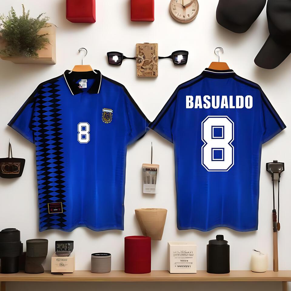Lingqi Blue Black Breathable Soccer Jersey Sporty Fashion Set